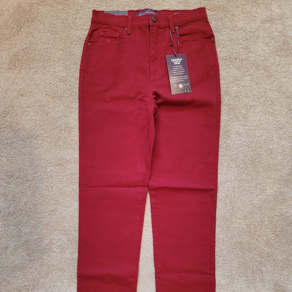 Gloria Vanderbilt Amanda Classic Fit Tapered Burgundy Jeans